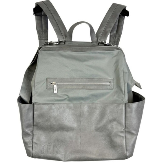 BEIS Handbags - Beis Gray Diaper Back Pack